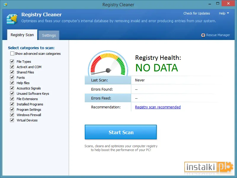 Okladka Registry Cleaner